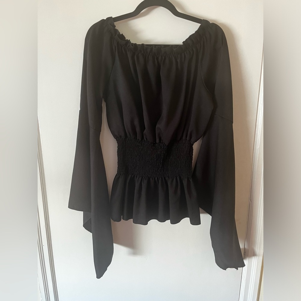 Black Top with Bell Sleeves